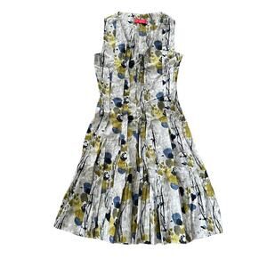 Lavia Sleeveless Watercolor Floral Pleated Midi Dress